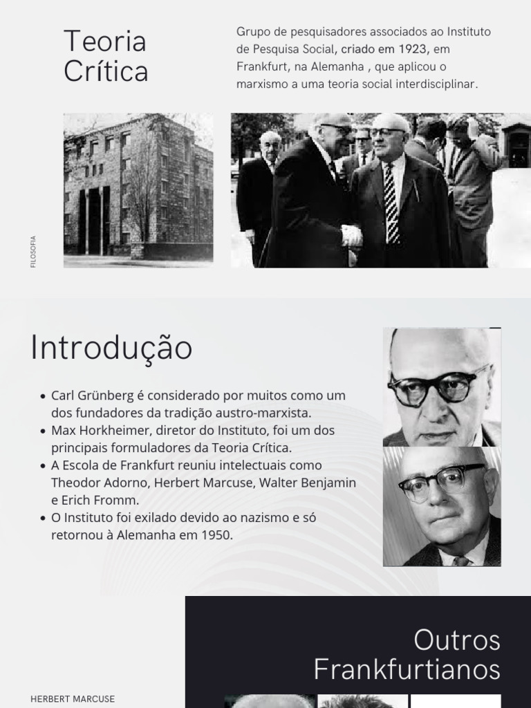 Teoria Crítica da Escola de Frankfurt | PDF | Teoria Crítica | Escola ...