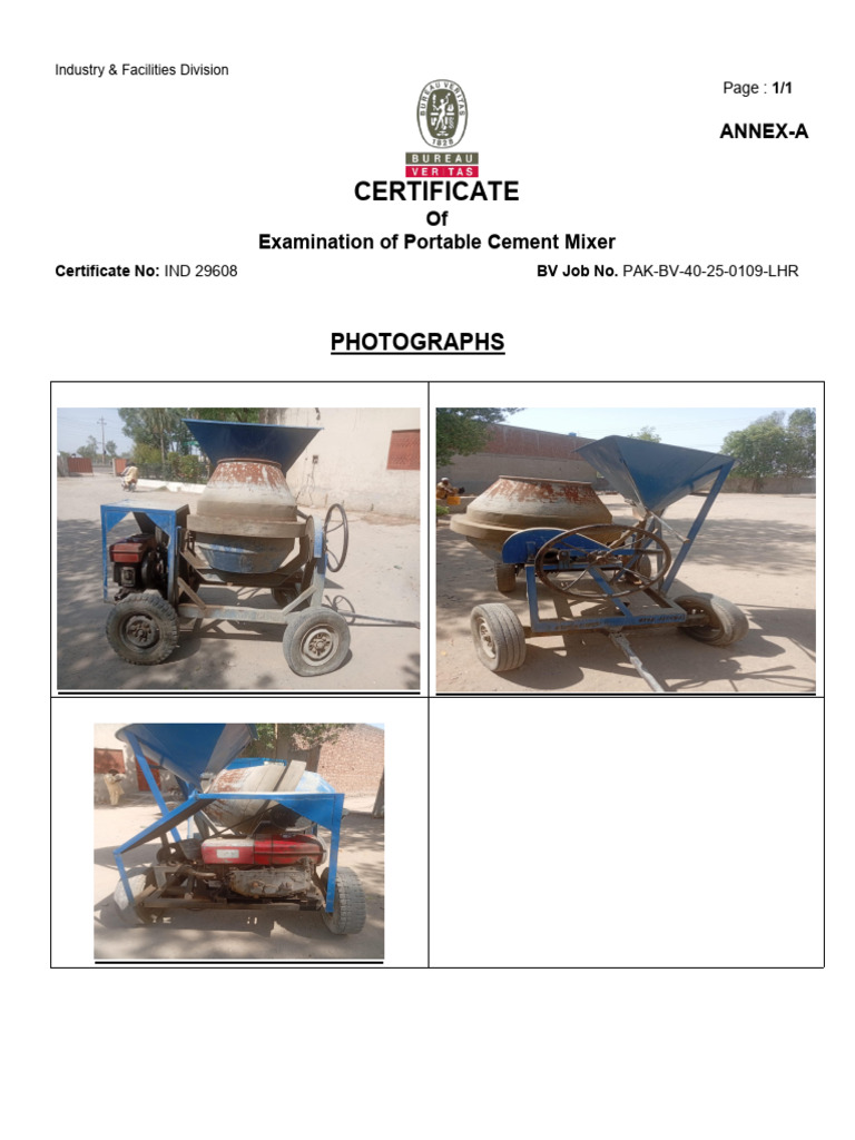 Ind 29608 Mixer Machine Annex A | PDF