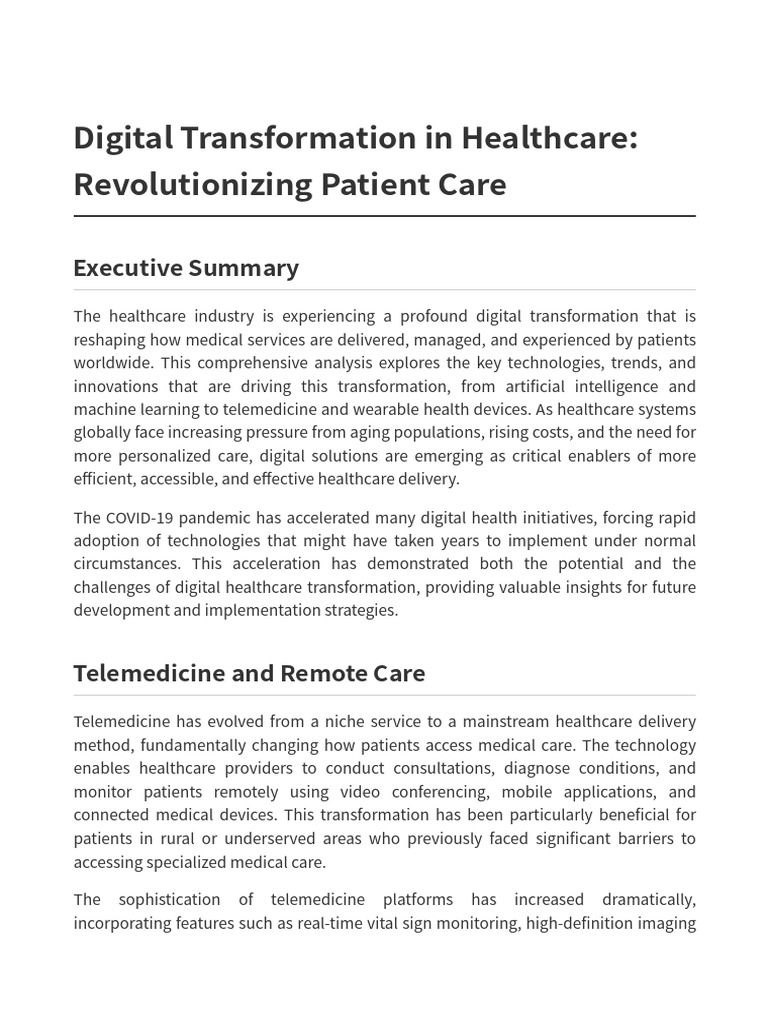 Document2 Digital Healthcare | PDF | Electronic Health Record | Health Care