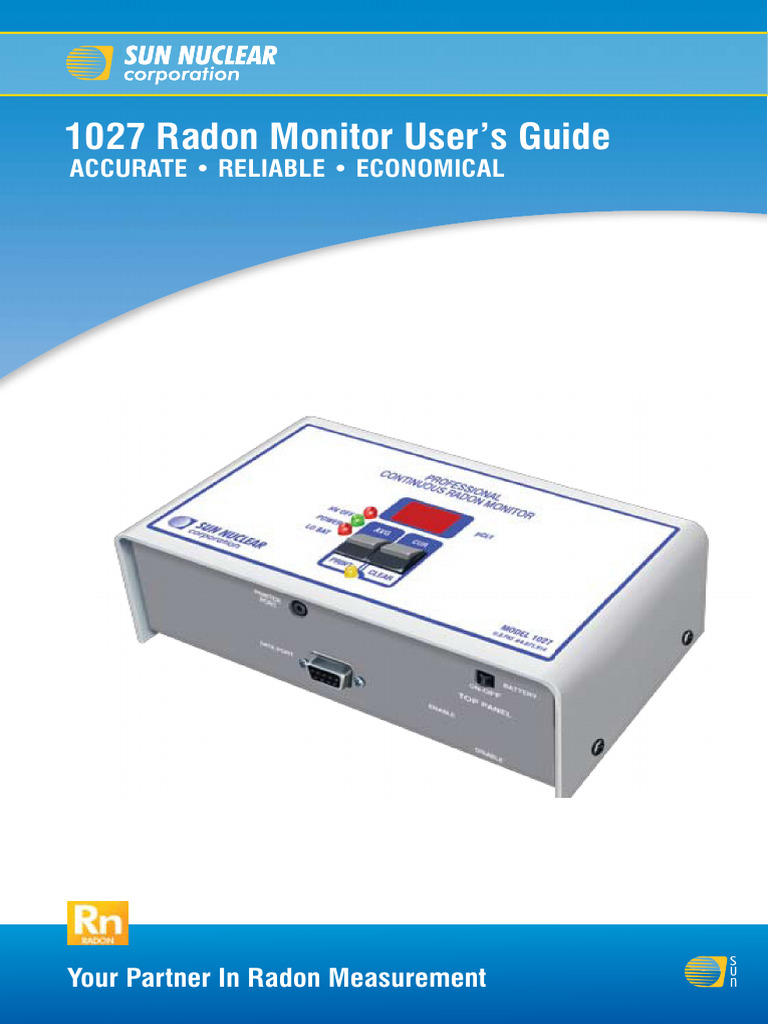 Sun Nuclear 1027 Radon Monitor Guide | PDF | File Format | Computer File