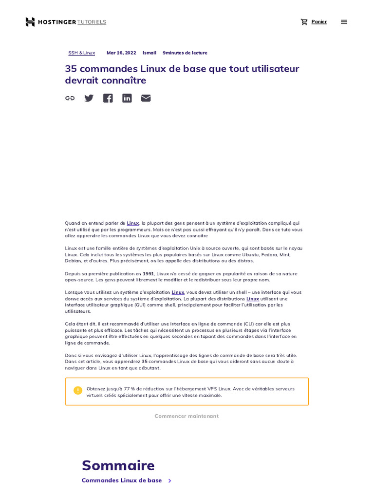 35 Commandes Linux Essentielles | PDF | Linux | Fichier informatique