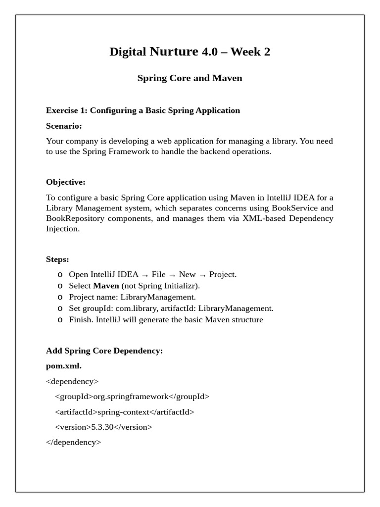 Spring Core Maven Setup for Library App | PDF | Spring Framework ...