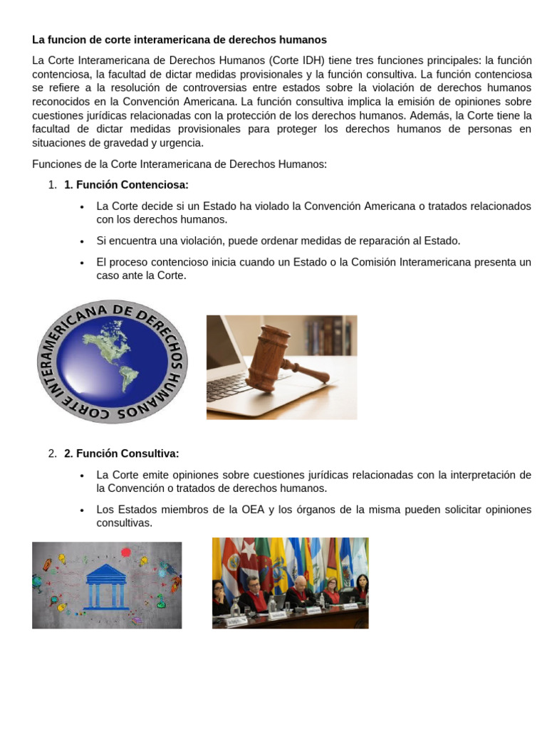 La Funcion de Corte Interamericana de Derechos Humanos | PDF | Justicia ...