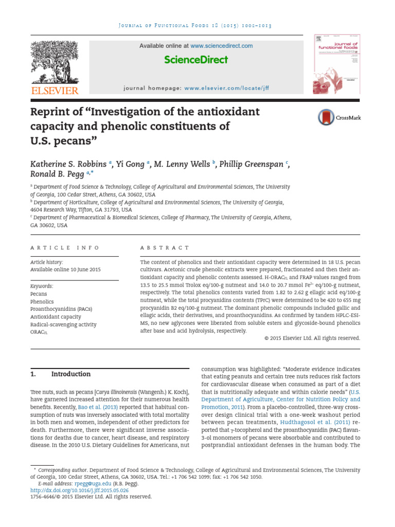 Reprint of "Investigation of The Antioxidant | PDF | Polyphenol | High ...