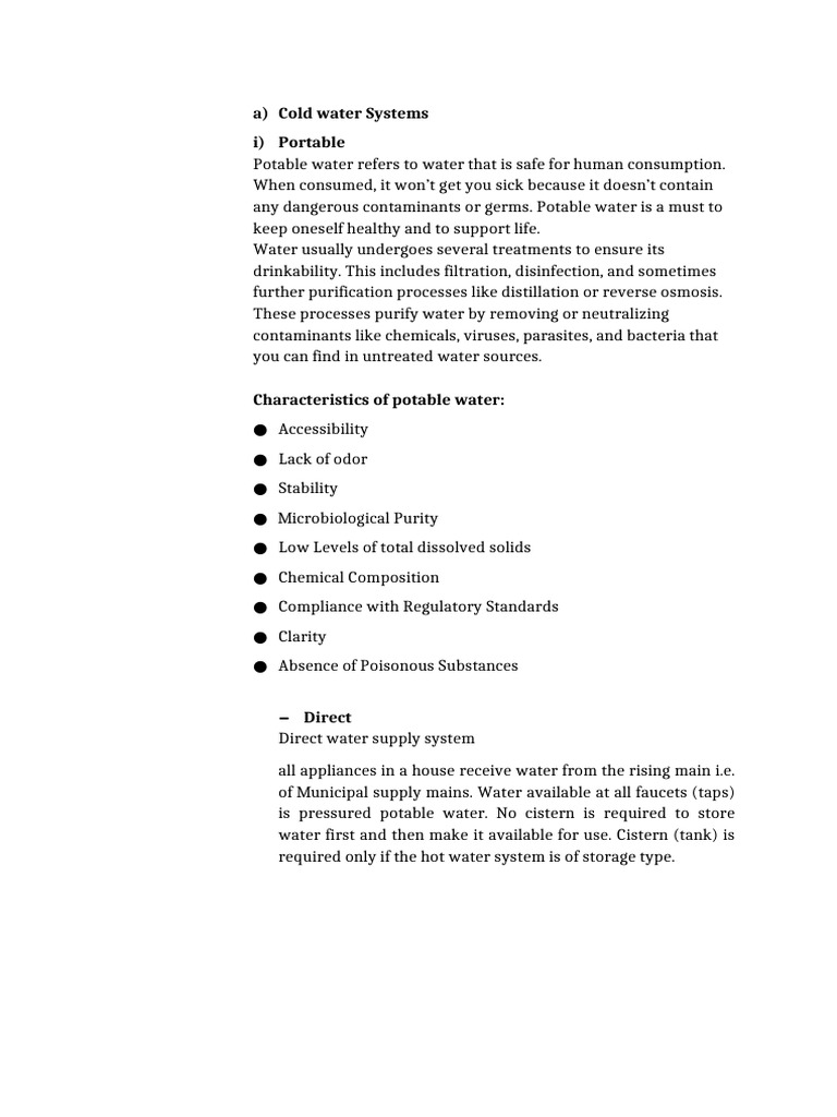 Cold Water and Hot Water Supply | PDF | Water Heating | Pipe (Fluid ...