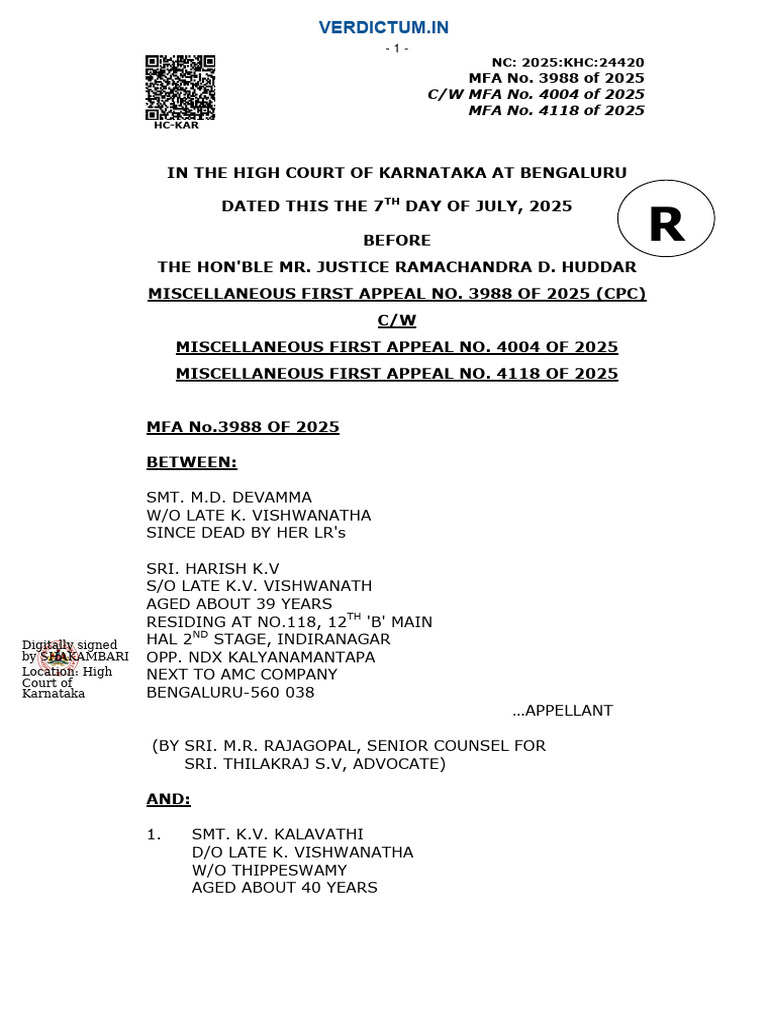 MD Devamma V KV Kalavathiwatermark 1727894 | PDF | Lawsuit | Will And ...