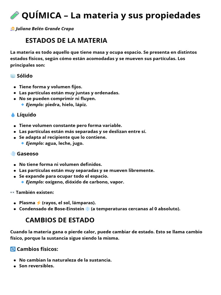 Estados de la Materia y Cambios Físicos | PDF | Gases | Líquidos