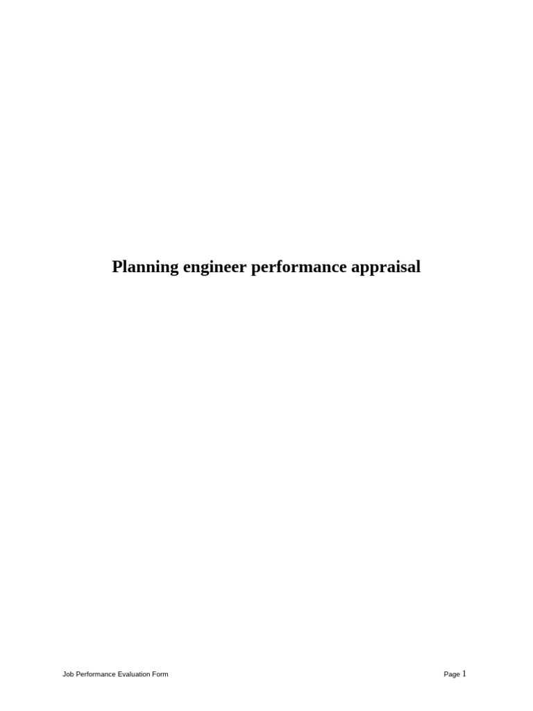 Planning Engineer Performance Review Guide | PDF | Performance ...