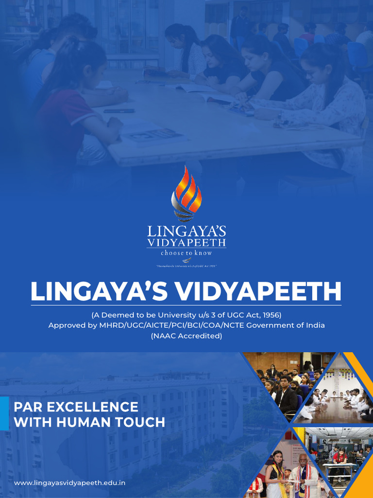 Lingaya's Vidyapeeth: A Legacy of Education | PDF | University And ...