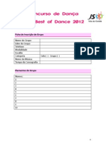 Concurso de Dança - Best of Dance - JS-Vila Do Conde Ficha de Inscrição