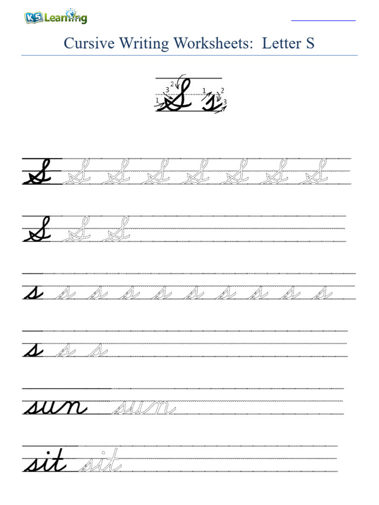 Handwriting Letters Ss Printable | PDF