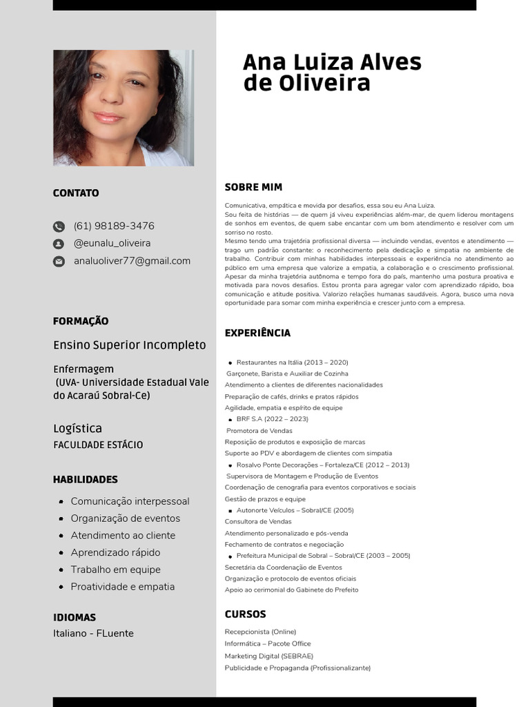 Perfil Profissional de Ana Luiza Alves | PDF | Empatia | Comunicação