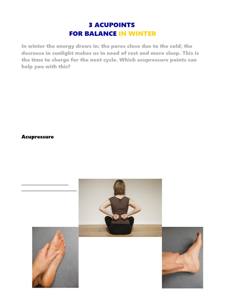 Acup Do-In Academy Acupressure For Winter | PDF | Massage | Acupressure