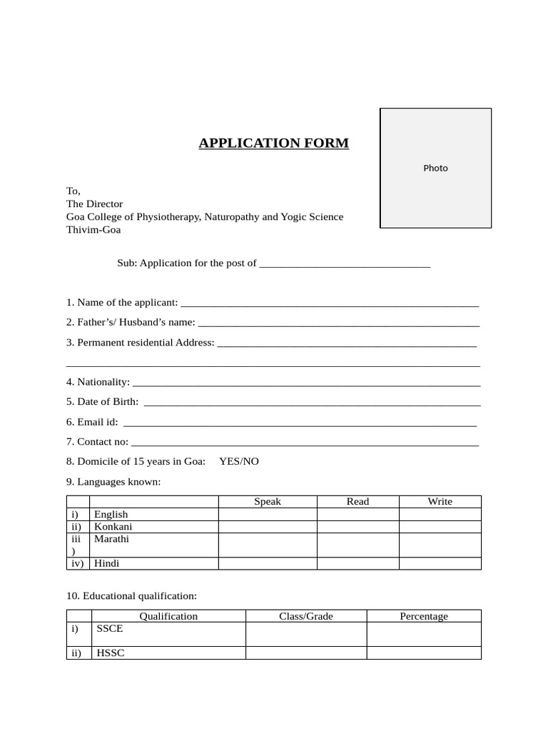 GCPNY Job Opening Application Form 1 | PDF