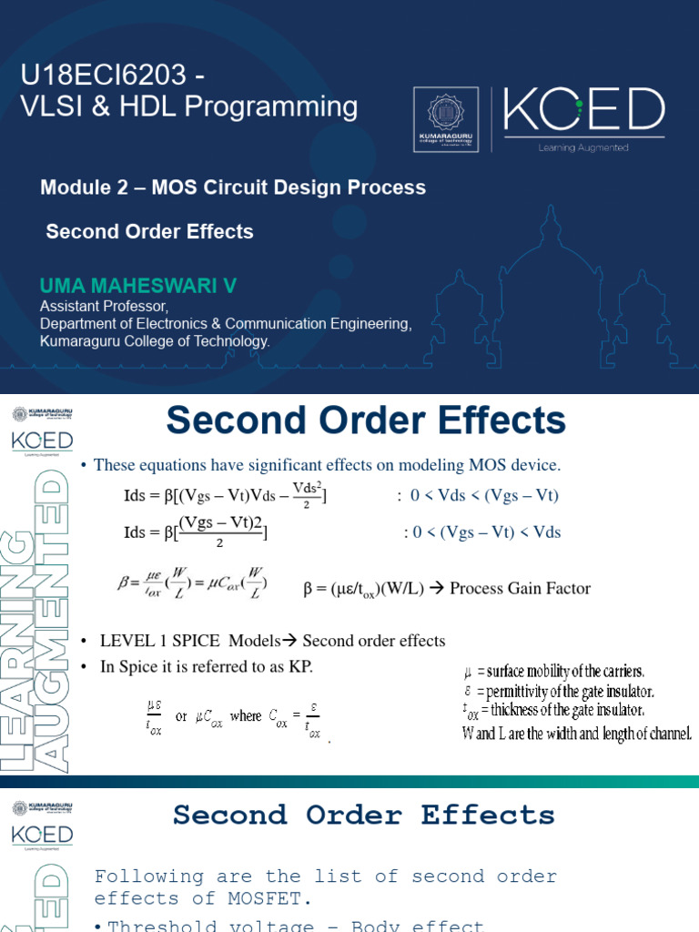 Second Order Effects in MOSFETs | PDF | Digital Electronics | Digital ...