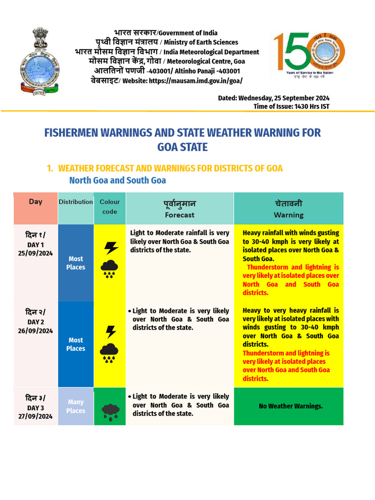 Goa Weather Alert: Flooding Risks Ahead | PDF | Flood | Rain