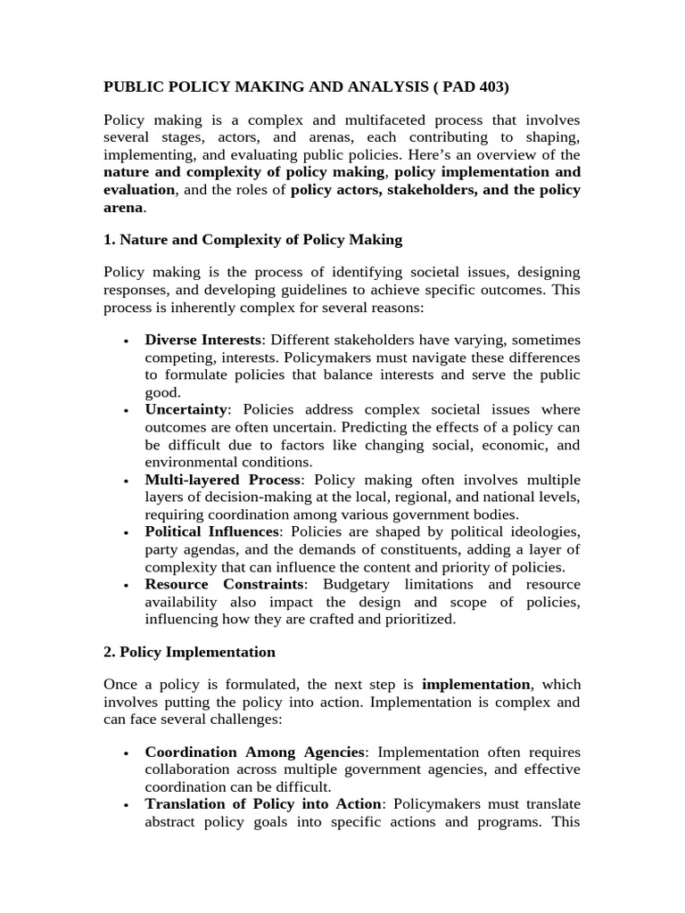 Public Policy Making Overview | PDF | Policy | Heuristic