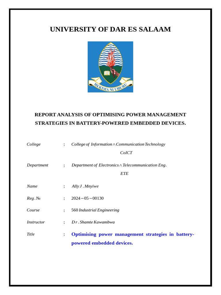 Optimizing Power Management in Embedded Systems | PDF | Embedded System ...