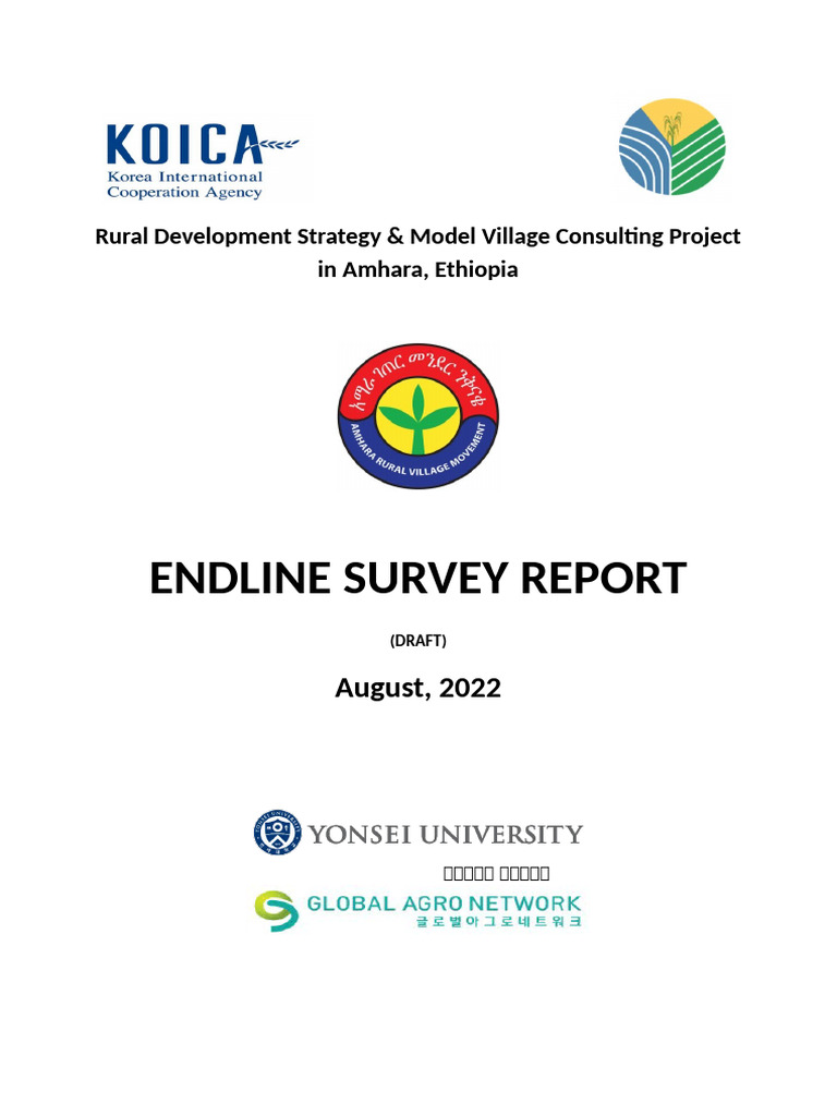 Amhara Rural Development Endline Survey | PDF | Agriculture | Questionnaire