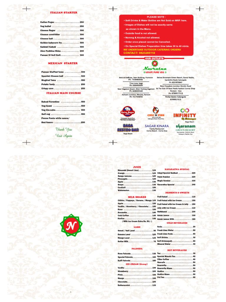 Gokarna Menu | PDF