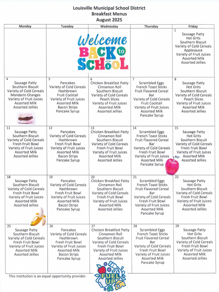 August Menus | PDF