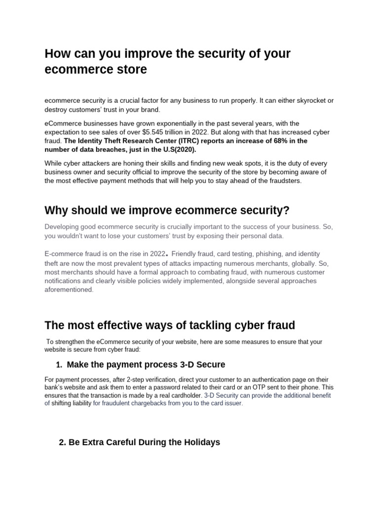 Enhance Your eCommerce Security Now | PDF | Security | Computer Security