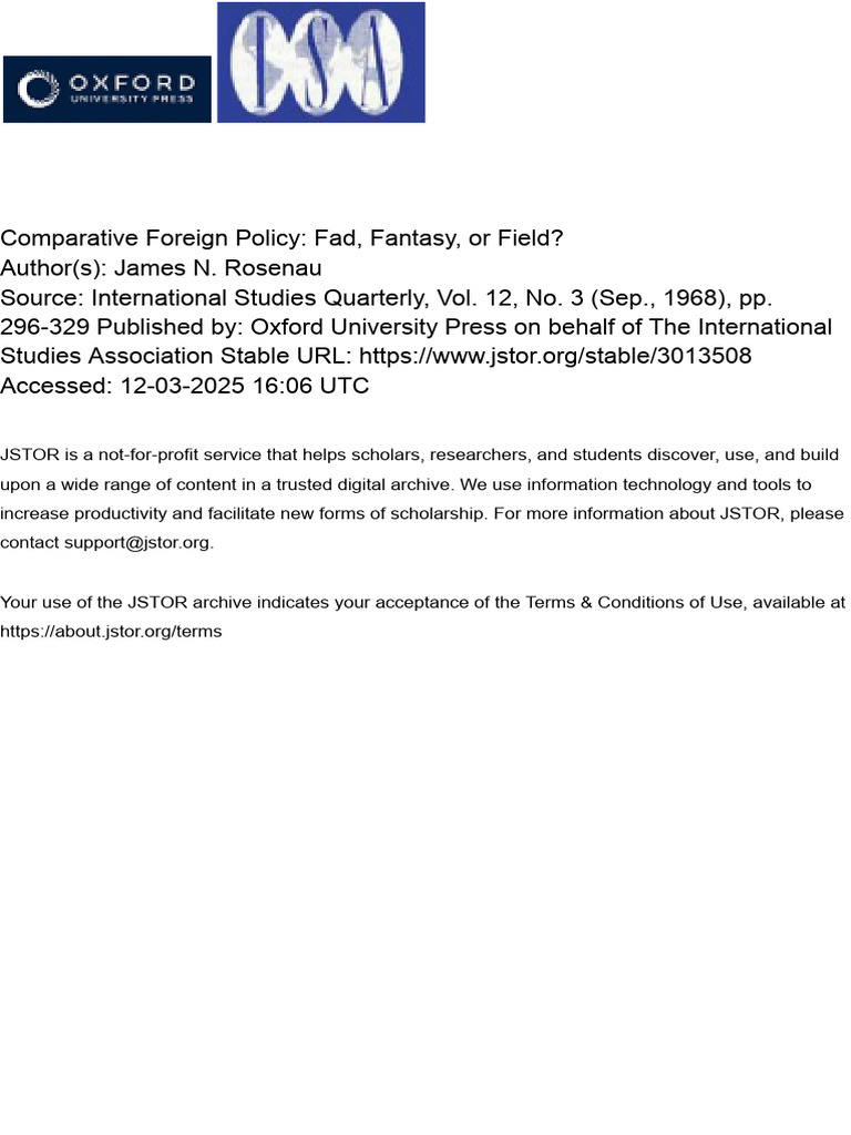 Comparative Foreign Policy Analysis Insights | PDF | Policy | Political ...