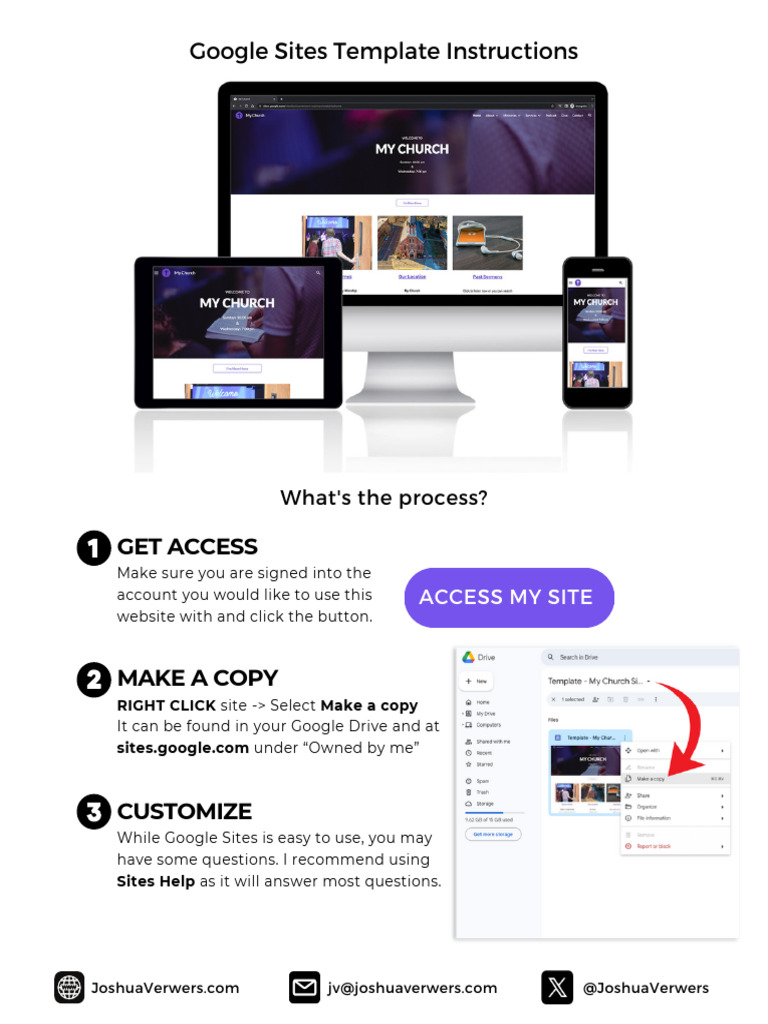 Google Sites Template Instructions | PDF
