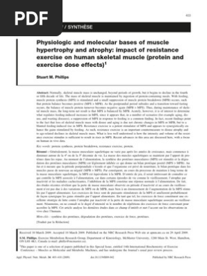 Physiologic and Molecular Bases of Muscle Hypertrophy and Atrophy. Impact of Resistance Exercise on Human Skeletal Muscle (Protein and Exercise Dose Effects)
