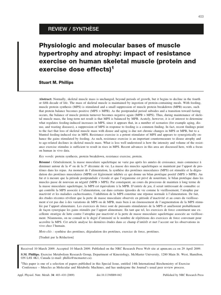 Physiologic and Molecular Bases of Muscle Hypertrophy and Atrophy
