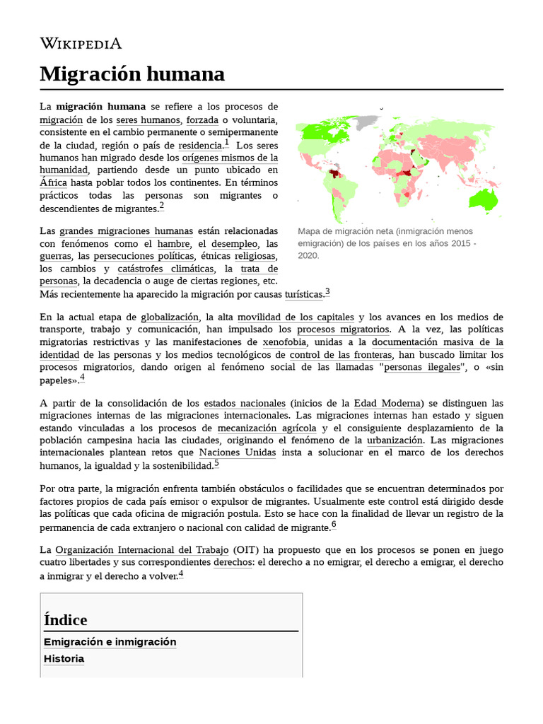 Migración Humana: Causas y Tipos | PDF | Migración humana | Economias