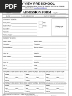 Preschool Admission Form Template | PDF | Preschool | Schools