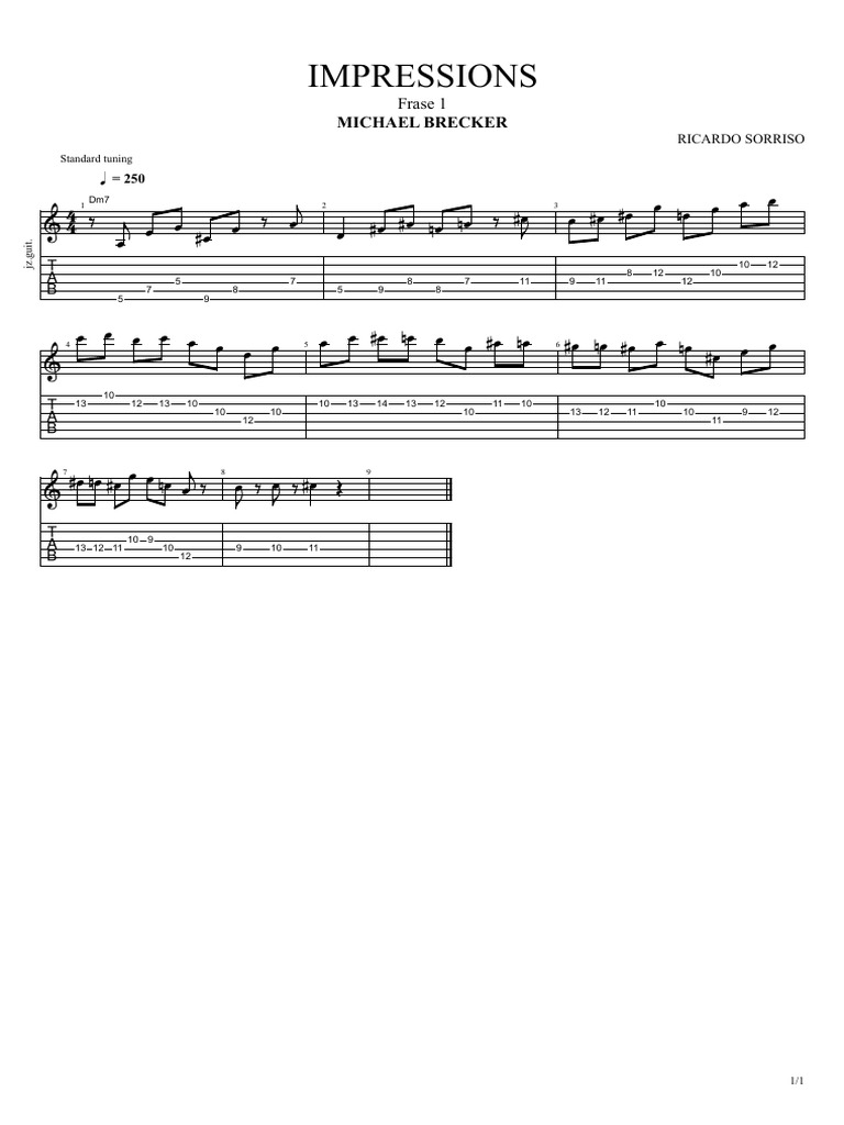 Michael Brecker Impressions Guitar Tabs | PDF