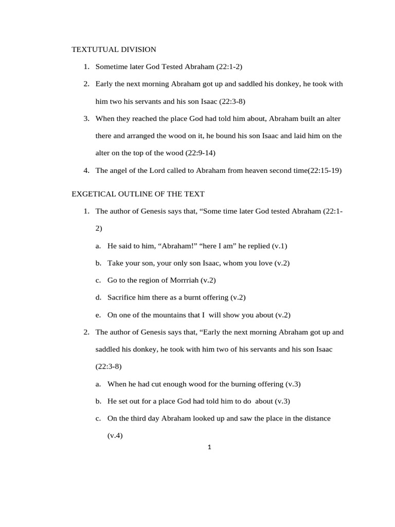 Abraham's Test: Faith in Action | PDF | Abraham | Isaac