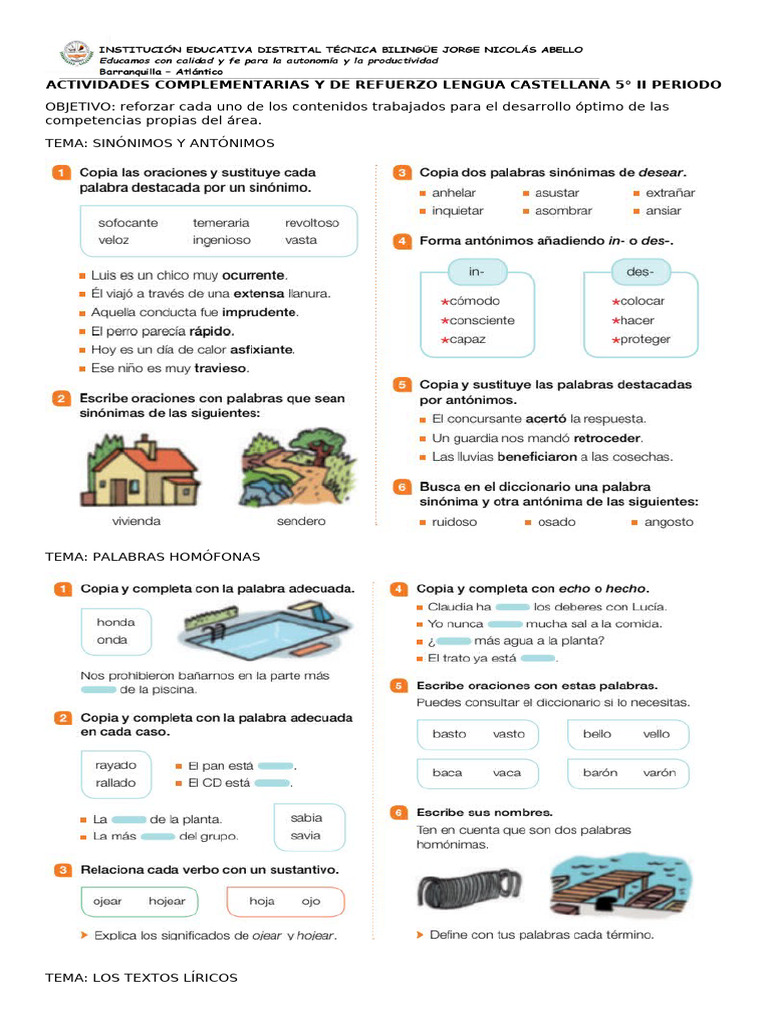 Actividades Complementarias y de Refuerzo | PDF