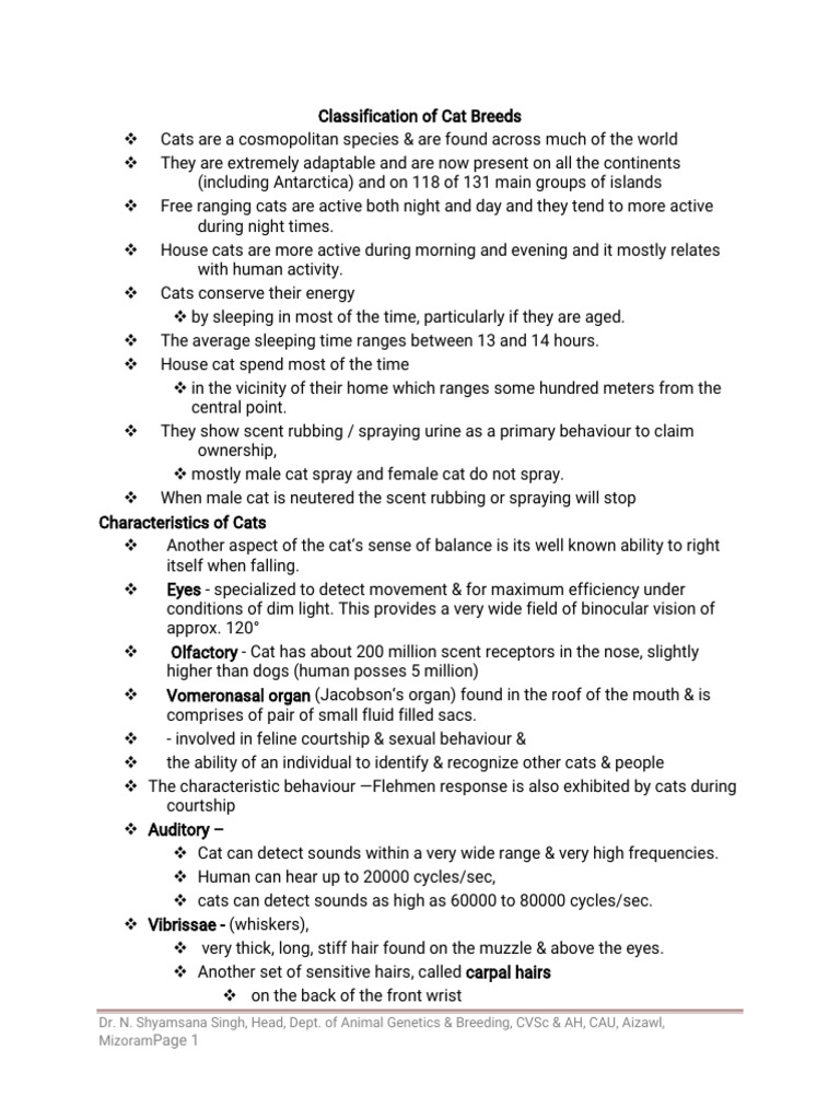 Classification of Cat Breeds-F | PDF