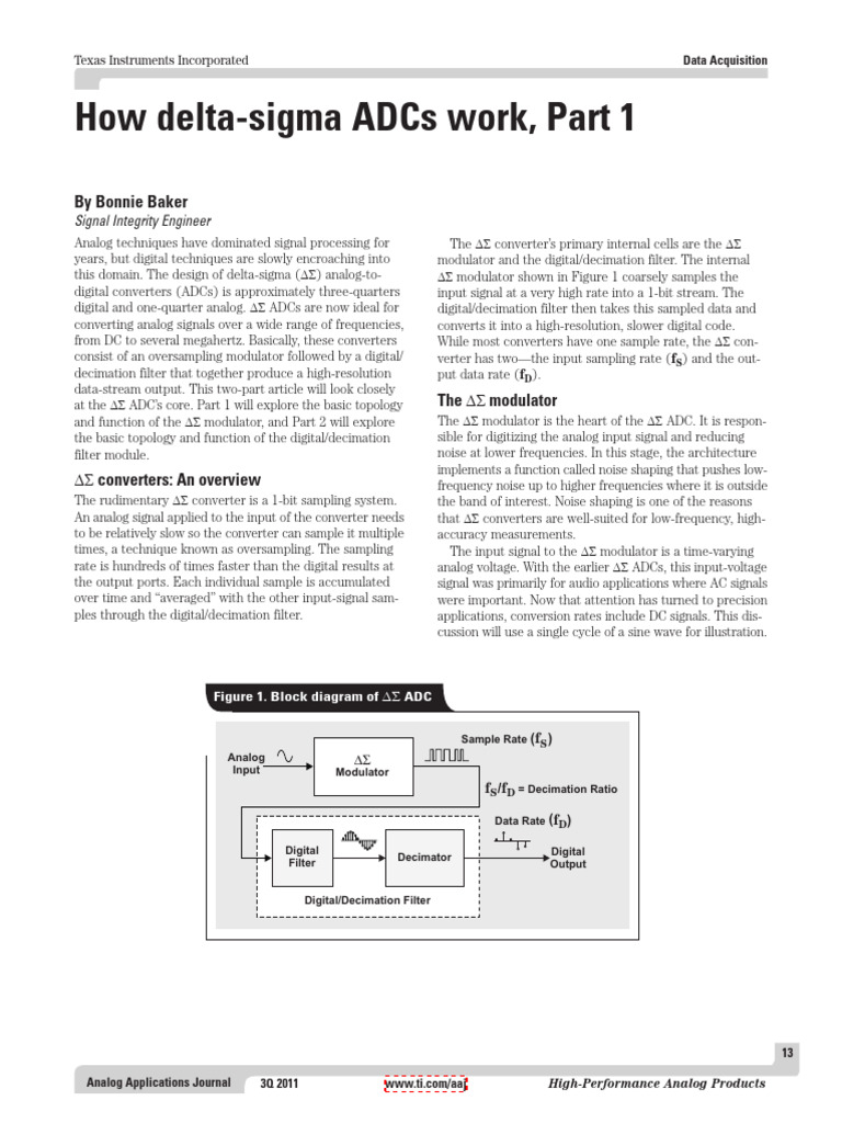 Delta-Sigma ADCs: Modulator Insights | PDF | Analog To Digital ...