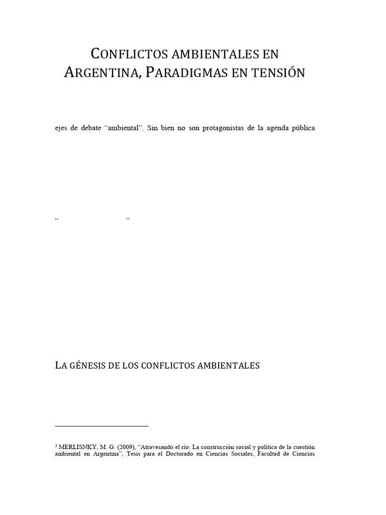 Ruggerio y Suarez-Conflictos Ambientales en Argentina 1 | PDF ...