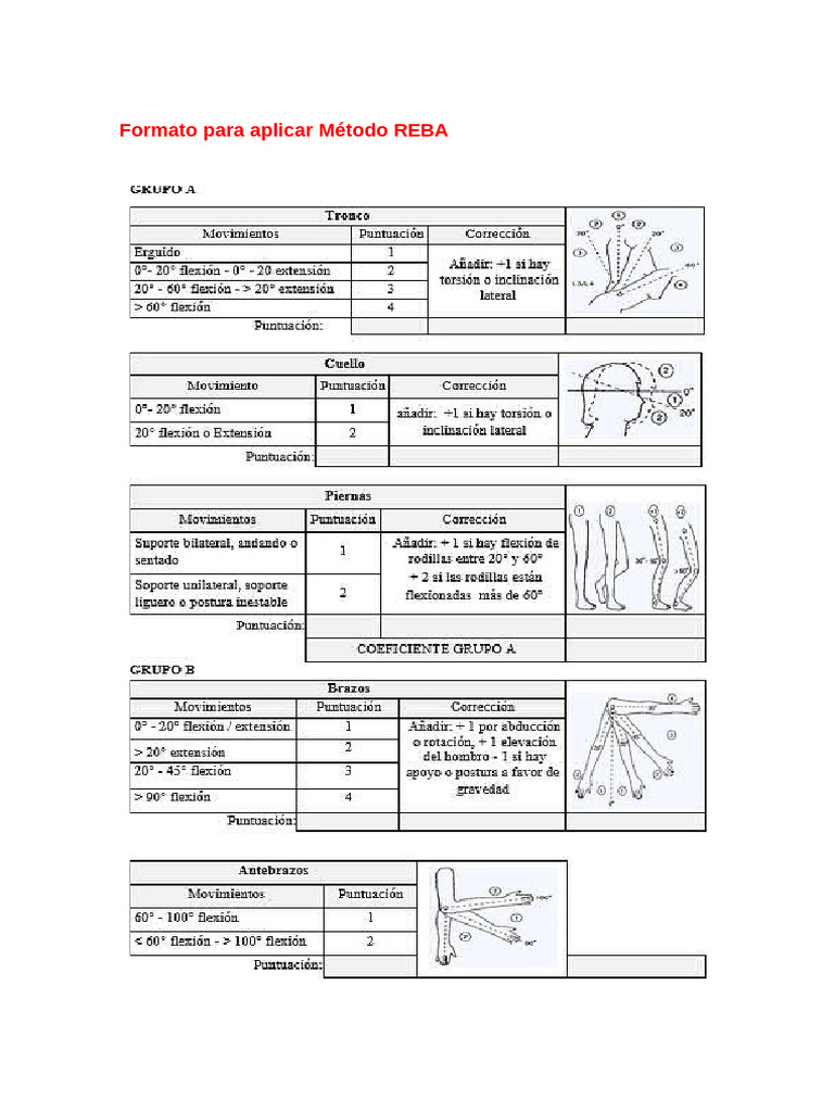 Aplicación del Método REBA en Ergonomía | PDF