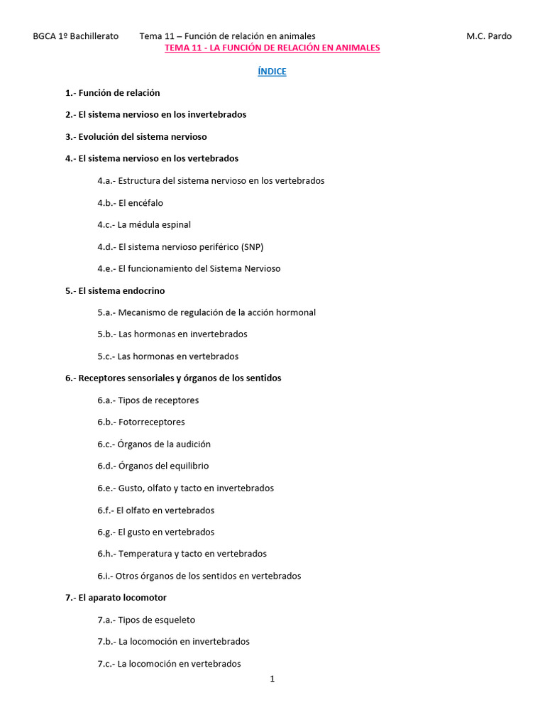 Función de Relación en Animales | PDF | Escuchando | Sistema nervioso