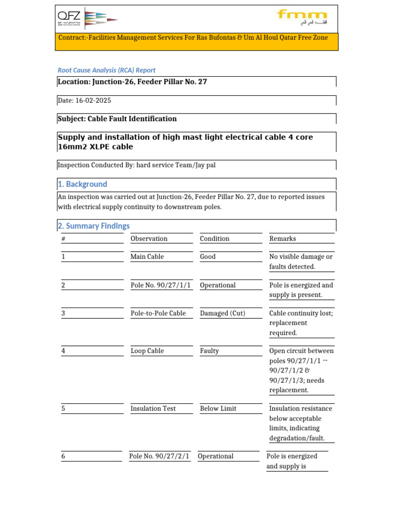 RCA Report Junction26-1 | PDF | Insulator (Electricity) | Manufactured ...