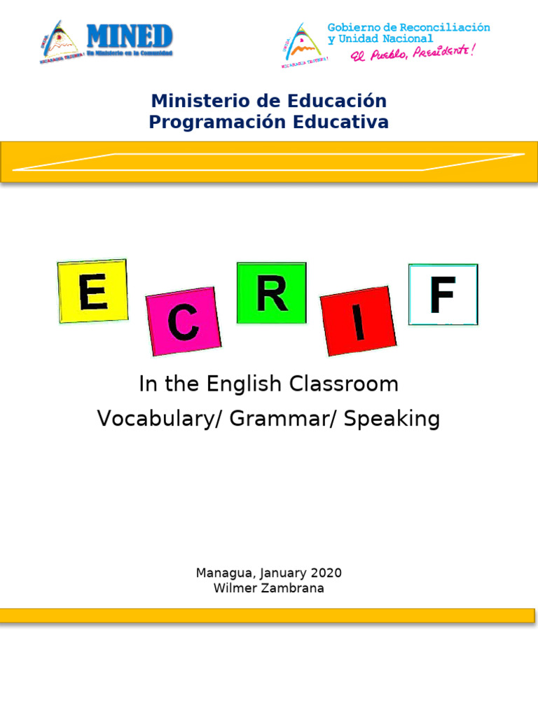 ECRIF Framework for English Teaching | PDF | Learning | Reading ...