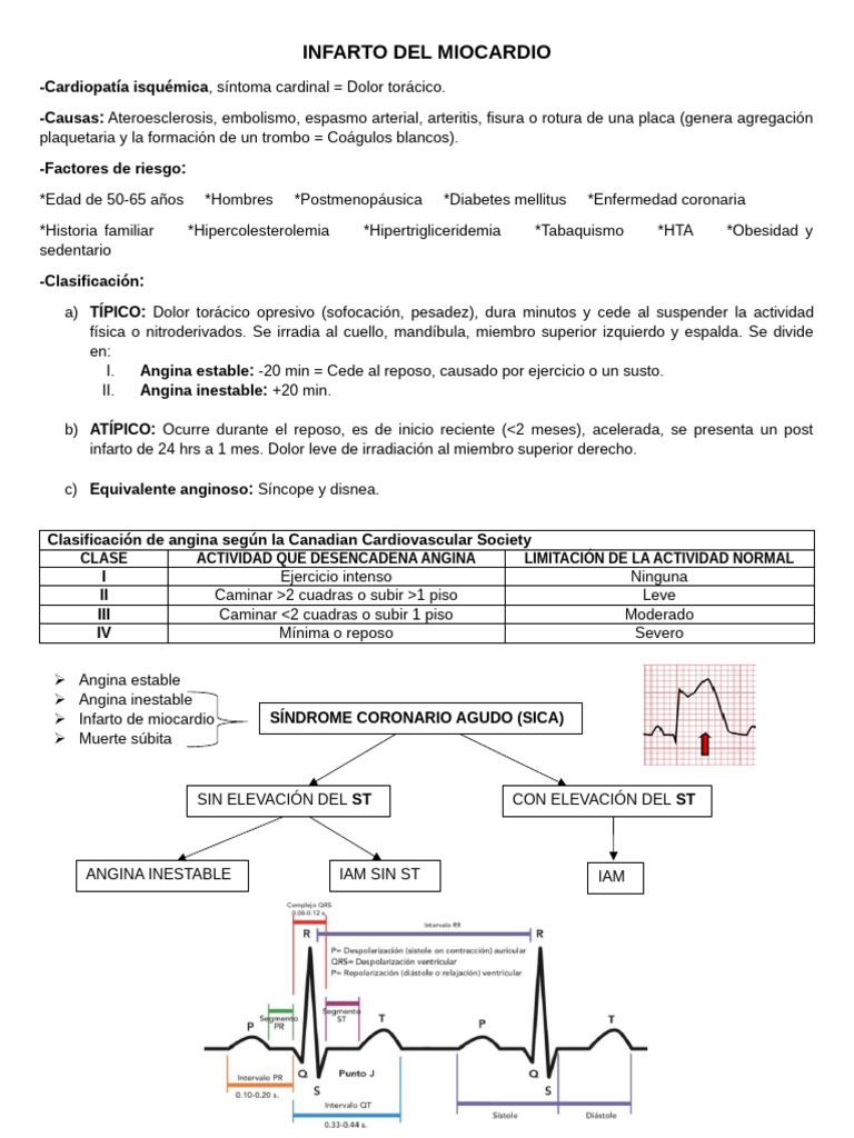Infarto del Miocardio: Causas y Diagnóstico | PDF | Infarto de ...
