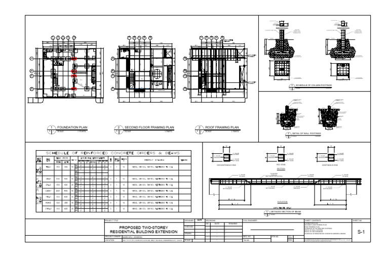 Two-Storey Foundation and Framing Plans | PDF | Structural Engineering ...