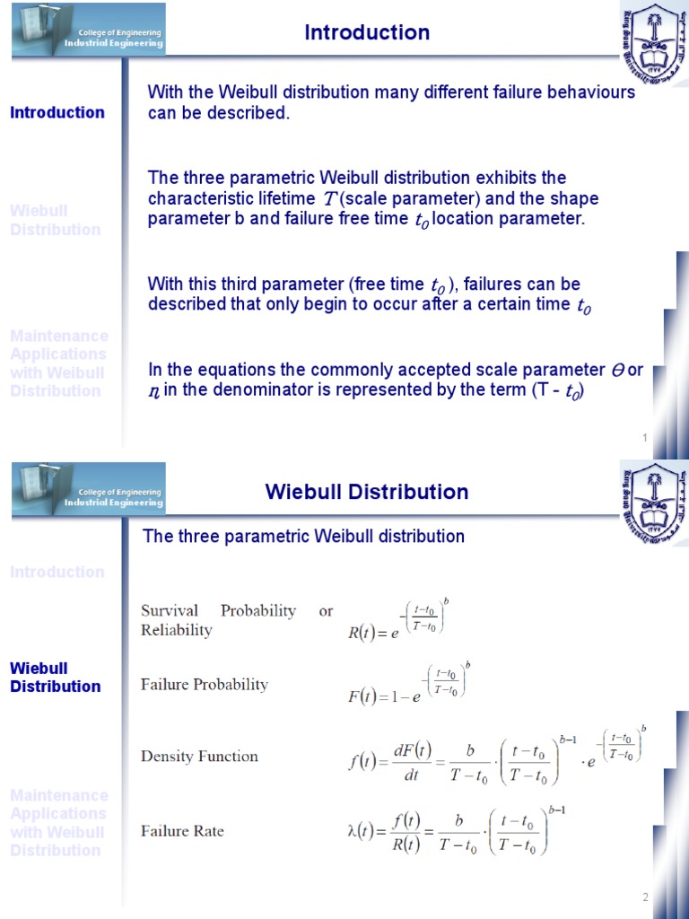 Weibull Distribution in Reliability Analysis | PDF | Analysis ...