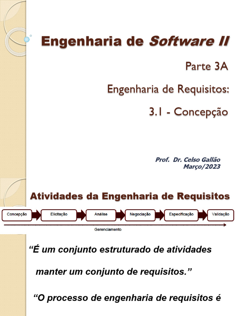 Concepção de Requisitos em Software | PDF | Engenharia de Software ...