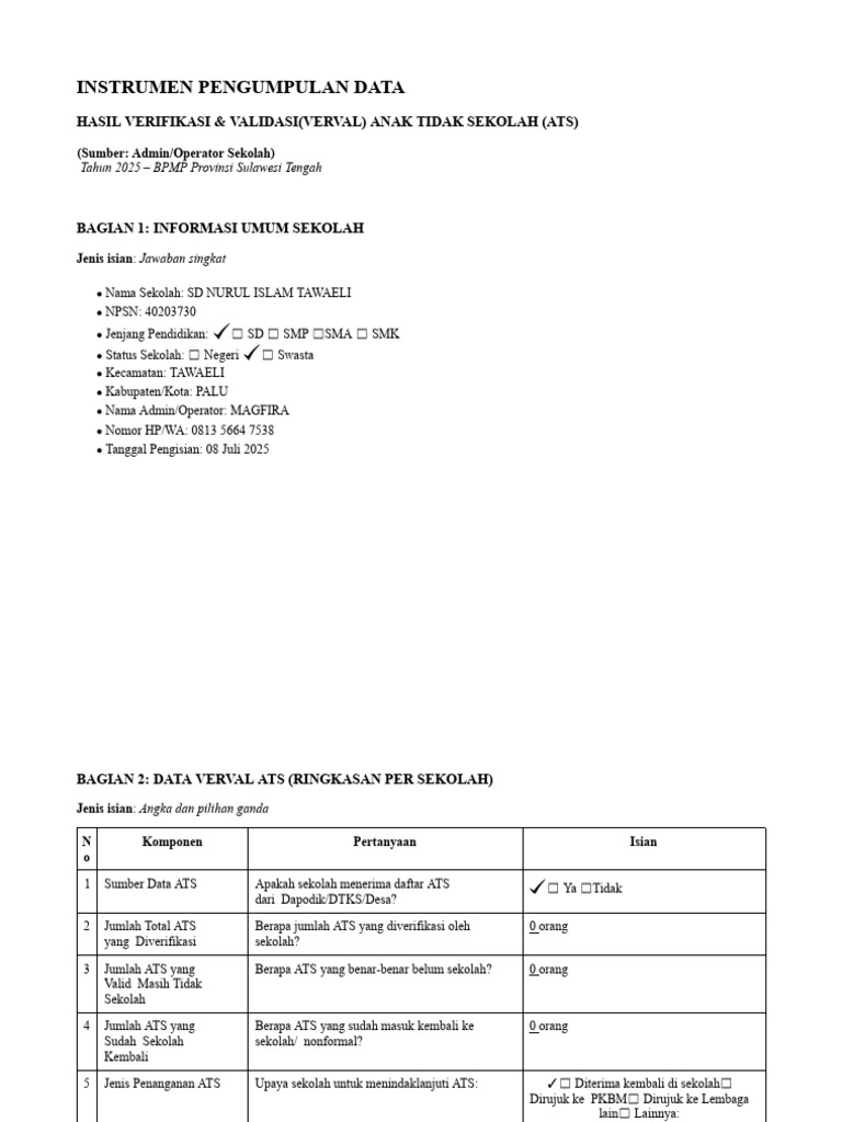 2.4a. INSTRUMEN PENGUMPULAN DATA VERVAL ATS - Sumber Data Operator ...