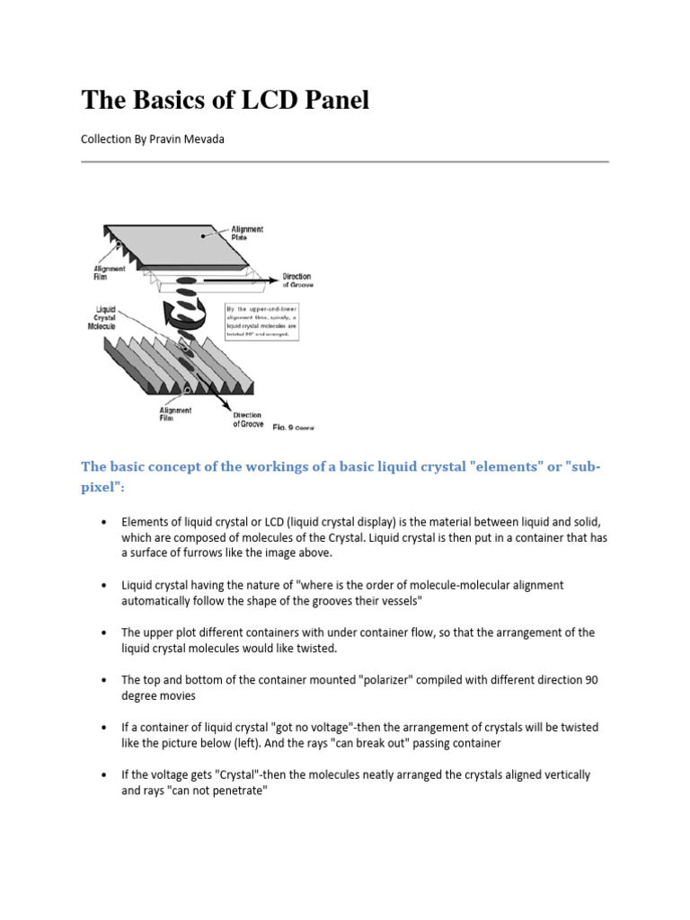 Understanding LCD Panel Basics | PDF | Liquid Crystal Display | Backlight