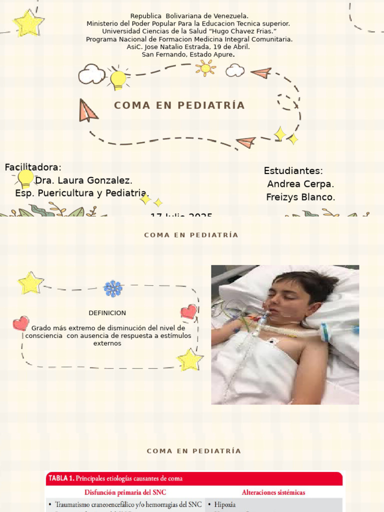 Coma Pediátrico. LISTO | PDF | Coma | Enfermedades y trastornos humanos