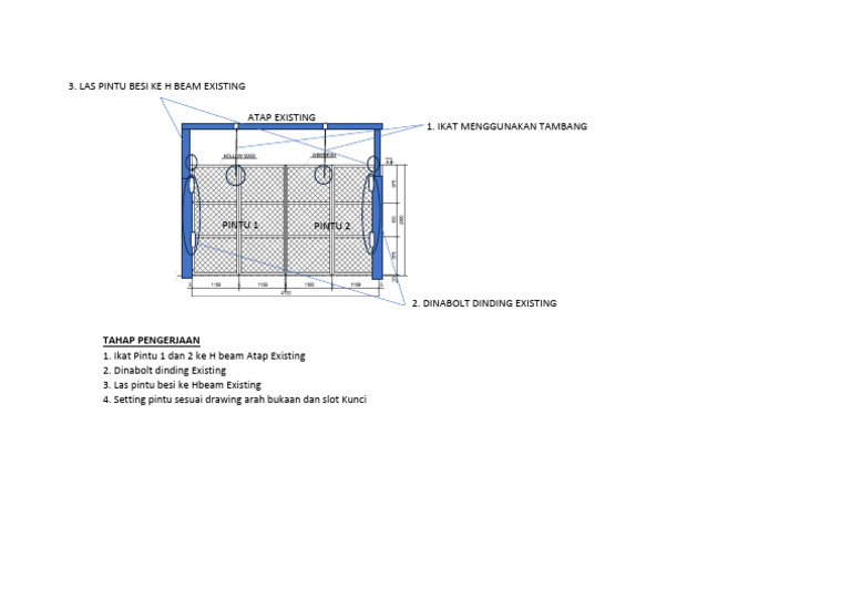 Pengerjaan Pintu dan Dinding Existing | PDF